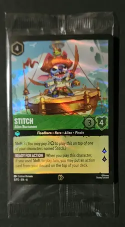 Disney Lorcana - Stitch - Alien Buccaneer - 8/P2 Holo - Sealed and Unused - Image 1
