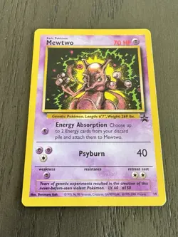 Pokemon Card - Mewtwo WoTC Black Star Promo 14 Non Holo - Image 1