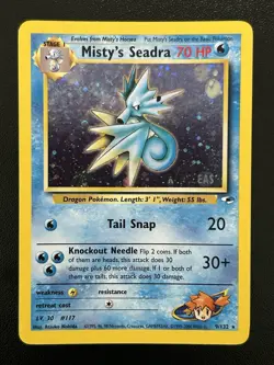 MISTY'S SEADRA Prerelease Pokemon Card - WOTC - Gym Heroes - 9/132 - HOLO NM (A) - Image 1