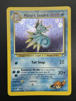 MISTY'S SEADRA Prerelease Pokemon Card - WOTC - Gym Heroes - 9/132 - HOLO NM (A) - Image 2