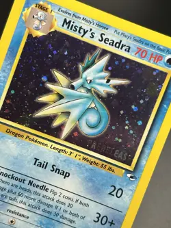 MISTY'S SEADRA Prerelease Pokemon Card - WOTC - Gym Heroes - 9/132 - HOLO NM (A) - Image 4