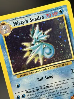 MISTY'S SEADRA Prerelease Pokemon Card - WOTC - Gym Heroes - 9/132 - HOLO NM (A) - Image 5