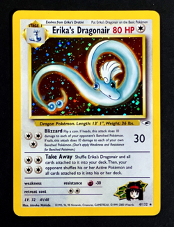 2000 Pokemon ERIKA'S DRAGONAIR Gym Heroes HOLO RARE Unlimited Edition Card 4/132 - Image 1
