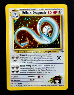 2000 Pokemon ERIKA'S DRAGONAIR Gym Heroes HOLO RARE Unlimited Edition Card 4/132 - Image 2