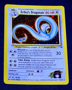 2000 Pokemon ERIKA'S DRAGONAIR Gym Heroes HOLO RARE Unlimited Edition Card 4/132 - Image 4