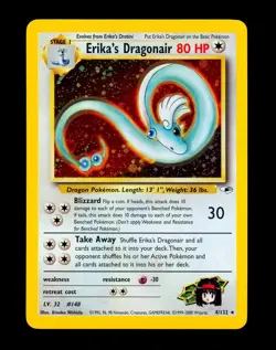 2000 Pokemon ERIKA'S DRAGONAIR Gym Heroes HOLO RARE Unlimited Edition Card 4/132 - Image 5