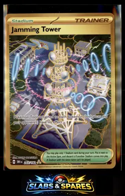 Jamming Tower 243/182 Gold Hyper Rare Destined Rivals Pokemon NM - Image 1