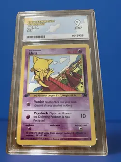 2000 Pokemon Rocket #49 Abra 1st Edition TCG ACE 9 Mint Collector's Game Card - Image 1
