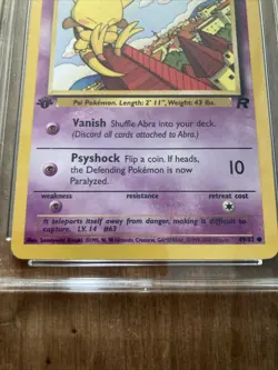 2000 Pokemon Rocket #49 Abra 1st Edition TCG ACE 9 Mint Collector's Game Card - Image 3