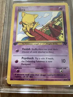 2000 Pokemon Rocket #49 Abra 1st Edition TCG ACE 9 Mint Collector's Game Card - Image 4