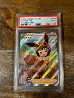 POKEMON 2021 Shining Fates SWSH Full Art Trainer POKE KID #070 PSA 9 Mint RARE - Image 1