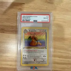 Pokemon 1999 1st Edition Fossil Dragonite 19/62 PSA 8 - Image 1