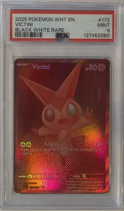 Pokemon Victini 171/086 Sv: Black Bolt Holo Black White Rare PSA 9 - Image 1