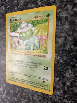 Bulbasaur 44/102 base set shadowless unlimited Pokemon TCG WoTC 1999 Vintage - Image 4