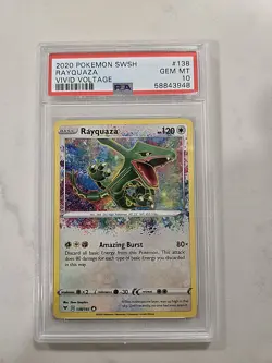 Pokemon Rayquaza PSA 10 Amazing Rare Card 138/185 Vivid Voltage - Image 1
