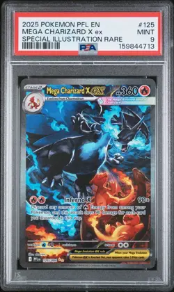 2025 POKEMON PHANTASMAL FLAMES SPECIAL ILLUSTRATION MEGA CHARIZARD X EX PSA 9 - Image 1
