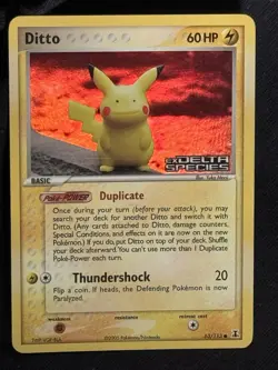 Pokemon Ditto Pikachu EX Delta Species REVERSE HOLO THIS IS STAMPED VERY RARE! - Image 1