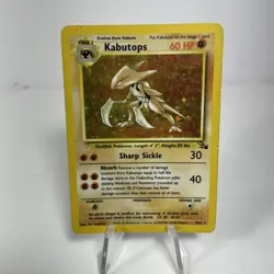 Pokemon TCG Kabutops 9/62 Fossil Holo Rare HP - Image 1
