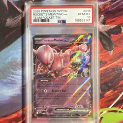 Pokemon Team Rocket's Mewtwo ex 216 Scarlet & Violet Promo Holo PSA 10 280 HP - Image 1