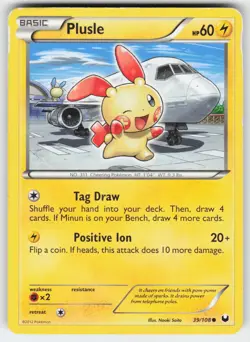 Plusle 39/108 Common Dark Explorers Pokemon Heavily Played - Image 1