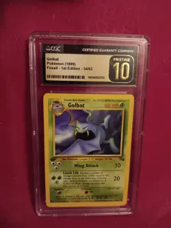 1999 POKEMON FOSSIL 1ST EDITION #34 GOLBAT CGC 10 - Image 2