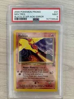 2000 POKEMON PROMO BLACK STAR TOSHINAO AOKI ERROR #21 MOLTRES PSA 10 Gem Mint - Image 1