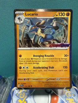 Pokemon 114/198 Lucario Cosmo SWIRL Foil Stamped NM Promo - Image 1