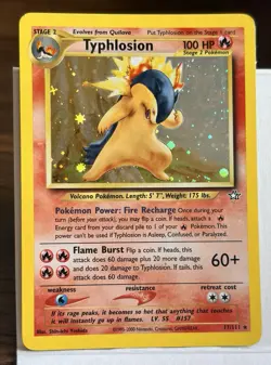 Typhlosion 17/111 Neo Genesis Unlimited Holo Rare 2000 100HP Pokemon Card LP - Image 1