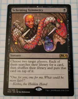 MTG - Scheming Symmetry - Core Set 2020 Rare Sorcery Black 113 M20 Regular - Image 1