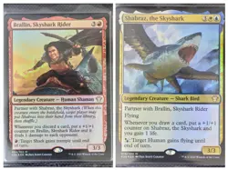 Shabraz, the Skyshark and Brallin, Skyshark Rider Commander 2020 FOIL MTG Magic - Image 1