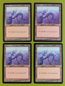 Mountain (Purple) x4 Mirage 4x Playset Magic the Gathering MTG - Image 1