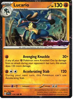 Lucario (Scarlet & Violet Stamp) 114/198 Holo Misc Cards & Products Pokemon NM - Image 1
