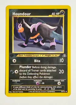 1st Edition Houndour Pokemon Card- 2001 Neo Discovery 39/75 Uncommon - NM - Image 1