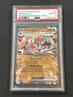 PSA 10 2025 Pokemon Stamped Prize Pack Series 7 Greninja ex #106 Low Pop! - Image 1