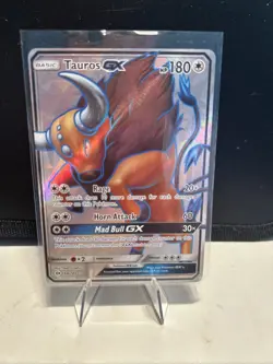 Pokemon Tauros GX Ultra Rare Full Art Holo 144/149 SM Base Set EN NM - Image 1