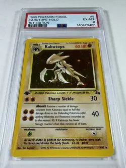 1999 Pokemon Fossil Kabutops Holo 1st Edition #9/62 – PSA 6 (NM) - Image 2