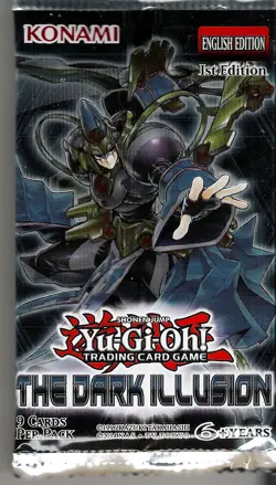 Yugioh "The Dark Illusion" 9-Card 1st Edition Sealed Booster Pack X1 - Image 1