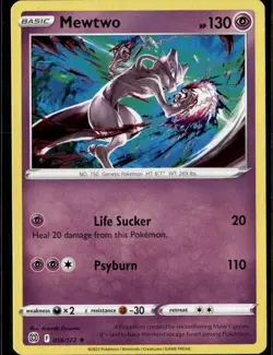 Mewtwo Rare SWSH09: Brilliant Stars 056/172 Psychic Pokemon Card - Image 1