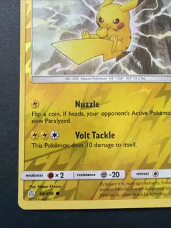 Pikachu Pokemon TCG Sun & Moon Reverse Holo - Cosmic Eclipse 66/236 NM 2019 - Image 4