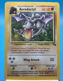 Pokemon Vintage Holo Aerodactyl 1/62 Fossil WotC 1999 - Image 1