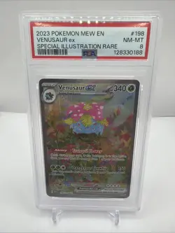 PSA 8 Pokemon 151 Special Illustration Rare SIR Venusaur EX MEW EN 198/165 NM/MT - Image 1