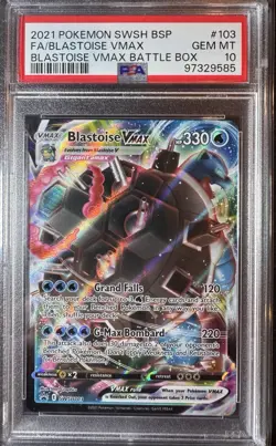 2021 Pokemon Blastoise VMAX Full Art Battle Box Black Star Promo SWSH103 PSA 10 - Image 1