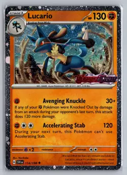 Lucario (Scarlet & Violet Stamp) 114/198 Holo Pokemon NM - Image 1