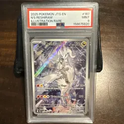 2025 POKEMON JTG EN-JOURNEY TOGETHER #167 N'S RESHIRAM PSA 9 - Image 1