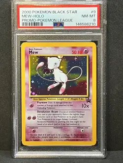 Mew Holo #9 Perfect Swirl 🌀 2000 Pokemon League Black Star Promo PSA 8 - Image 2