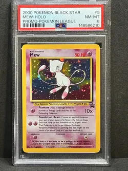 Mew Holo #9 Perfect Swirl 🌀 2000 Pokemon League Black Star Promo PSA 8 - Image 3