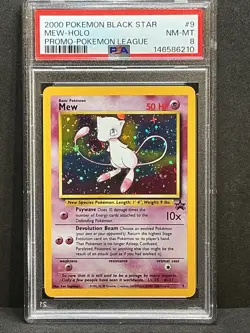 Mew Holo #9 Perfect Swirl 🌀 2000 Pokemon League Black Star Promo PSA 8 - Image 4