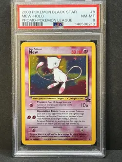 Mew Holo #9 Perfect Swirl 🌀 2000 Pokemon League Black Star Promo PSA 8 - Image 5