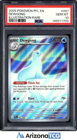 Pokemon 2025 Dewgong 097/094 Illustration Rare Phantasmal Flames GEM MINT PSA 10 - Image 1