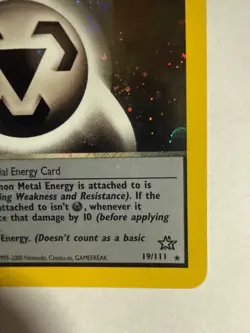 2000 Pokemon Neo Genesis Metal Energy 19/111 Holo Rare WOTC Vintage - Image 4